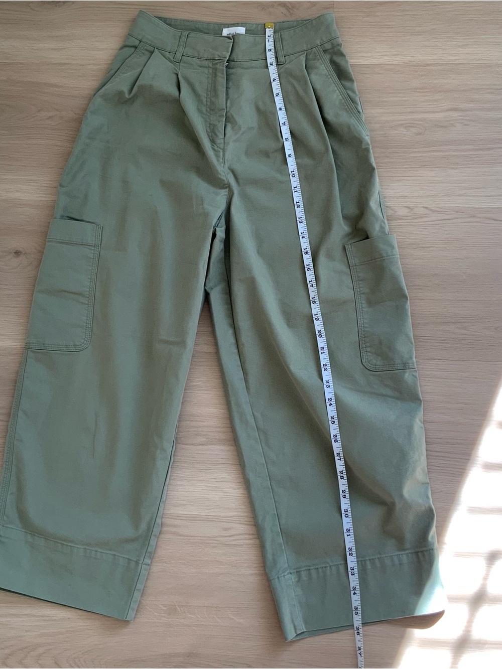 Wilfred Free Day Off Khaki High Waisted Pleated Barrel Cuff Ankle Pants - Picture 3 of 7